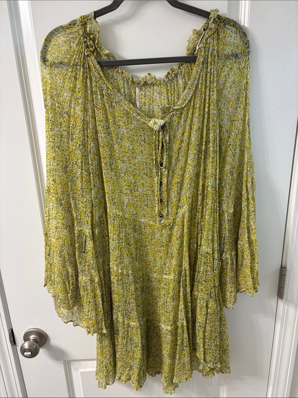 Yellow Floral Boho Tunic Dress
